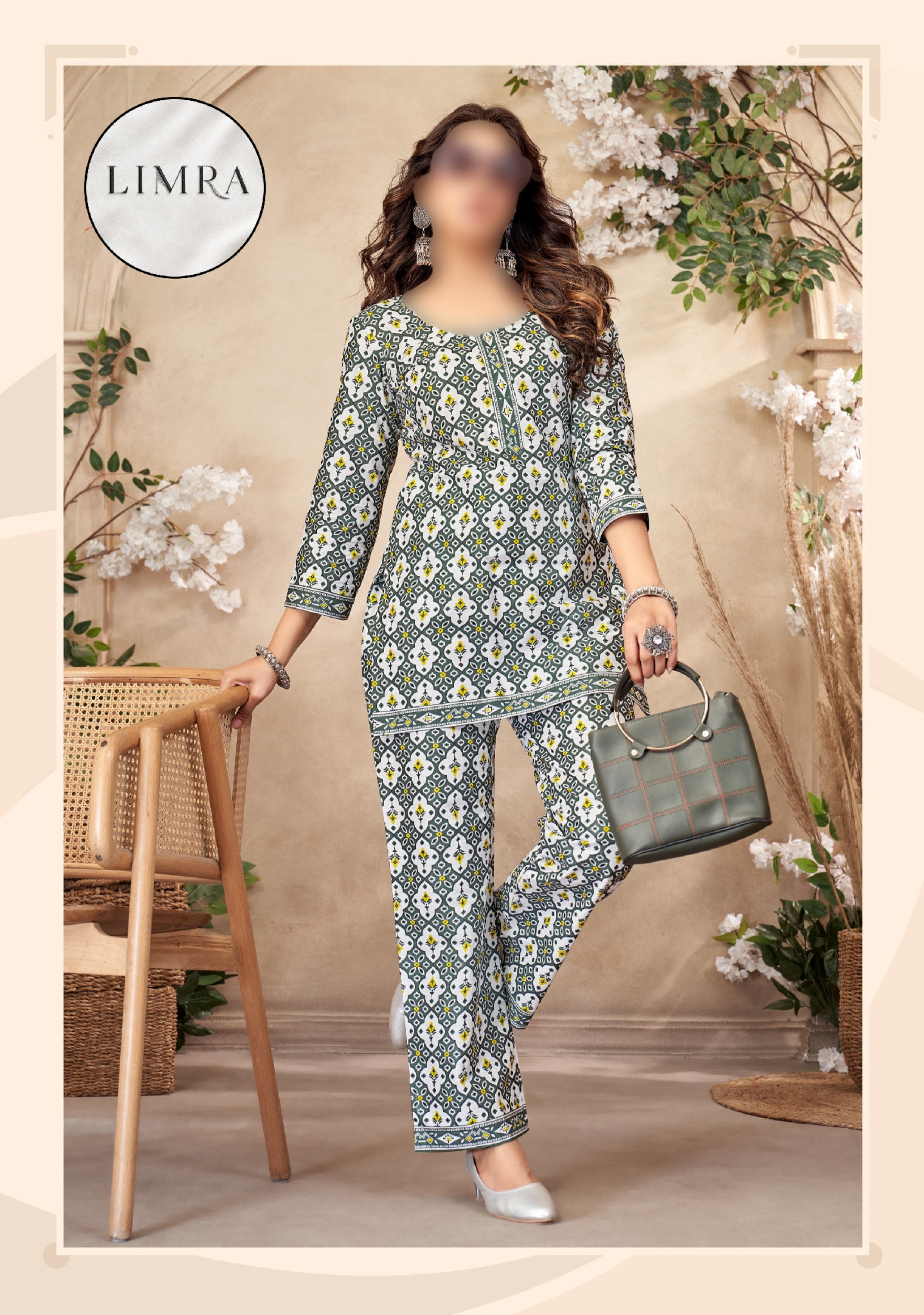 Designer Printed Cotton Ladies Wear Co-ord Set retail from Limra Clothing